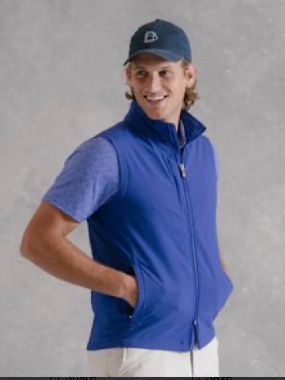 Johnston & Murphy XC4 Mens XL Blue Performance Full Zip Lightweight Pockets Vest